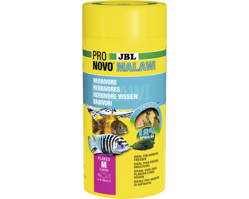 Flockenfutter JBL PRONOVO MALAWI FLAKES M 1000ml JBL Pro Novo Malawi Fischfutter für Pflanzenfresser