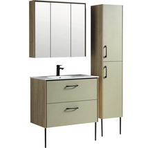 Badezimmermöbelset mit Waschtisch, Spiegelschrank und Hochschrank