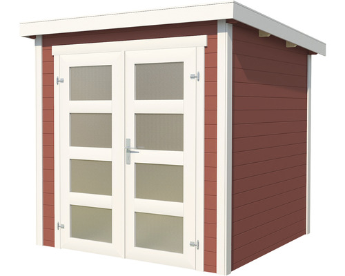 Gartenhaus mit Doppeltür und vier Glasscheiben