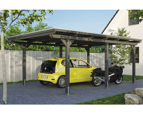 Einzelcarport SKAN HOLZ Emsland inkl. Pfostenanker 404 x 604 cm schiefer