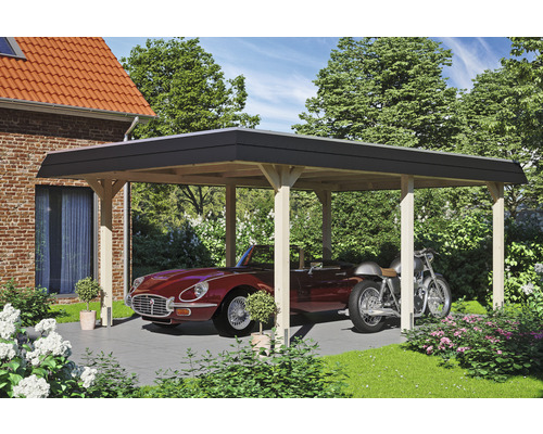 Einzelcarport SKAN HOLZ Wendland inkl. Pfostenanker 409 x | HORNBACH