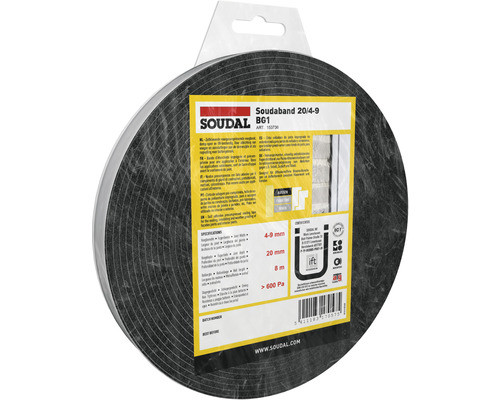 Soudal Soudaband Pro BG1 selbstklebendes Kompriband 20/ 4-9 mm Rolle = 8 m