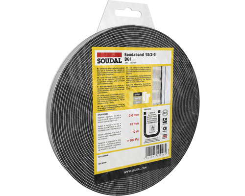 Soudal Soudaband Pro BG1 selbstklebendes Kompriband 15/2-6 mm Rolle = 12 m