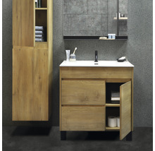 Waschtisch mit Unterschrank Differnz Sofi BxHxT 80 x 72 cm x 46 cm Frontfarbe eiche