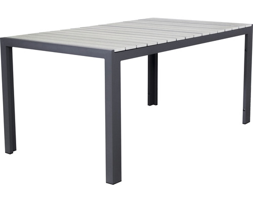 Esstisch Gartentisch SenS-Line garden furniture 160 x 90 x 74 cm Aluminium grau Rechteckiger Gartentisch mit Aluminiumgestell und Tischplatte aus Holzlatten