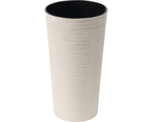 Blumentopf aus Kunststoff mit Rillenstruktur