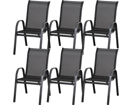 Gartenmöbelset Gardamo 6 -Sitzer bestehend aus: 6 Stühle Metall anthrazit