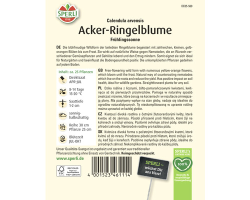 Samenpackung Acker Ringelblume Frühlingssonne der Marke Sperli