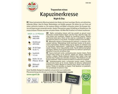 Samenpackung Kapuzinerkresse Night and Day der Marke Sperli