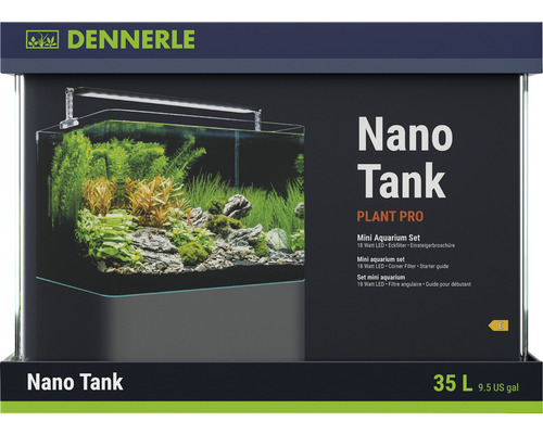 Aquarium DENNERLE Nano Tank Plant Pro 35 L, LED Beleuchtung Chihiros A II 401 inkl. Innenfilter, Abdeckscheibe, Sicherheitsunterlage, Einsteigerbroschüre Dennerle Nano Tank Plant Pro Mini Aquarium Set, 35 Liter