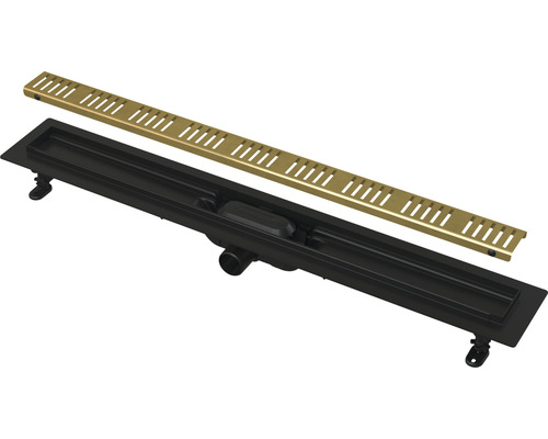 form&style Duschrinne REDONDA 750 x 62 mm Abflussleistung 28 l/min Rost messing Duschrinne mit Abdeckung aus Metall