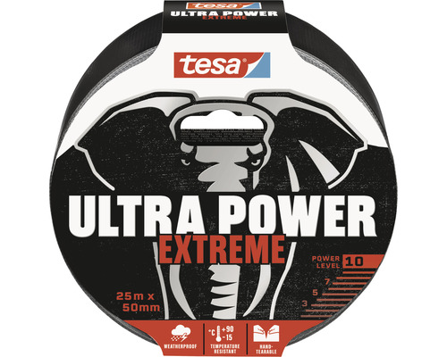Tesa Ultra Power Extreme Gewebeband, 25 Meter mal 50 Millimeter