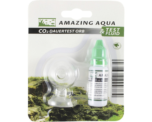 Aquarium Zubehör Glas Co2 Indikator AMAZING AQUA Orb Dauertest + Reagenz transparent Amazing Aqua Kohlendioxid Dauertest Orb mit Testflüssigkeit für Aquarien