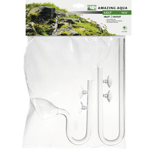 Amazing Aqua Lily Einlauf und Auslauf Set aus Glas mit Saugnäpfen für Aquarien