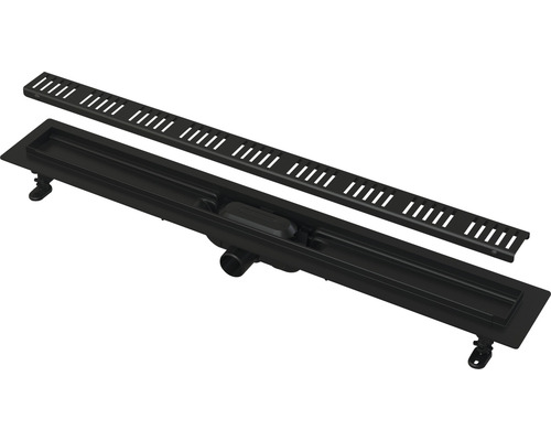 form&style Duschrinne REDONDA 650 x 62 mm Abflussleistung 28 l/min Rost schwarz matt Duschrinne mit Abdeckung