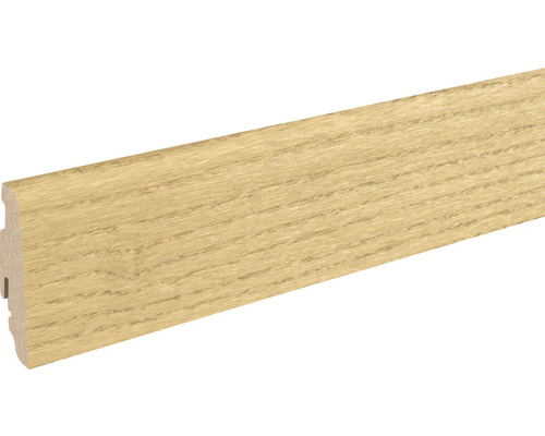 Sockelleiste Eiche puro invisible furniert SU060L 19x58x2500 mm Sockelleiste mit Holzstruktur