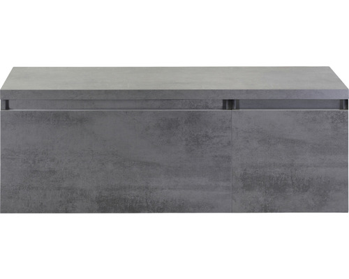 Waschtischunterschrank Sanox Frozen BxHxT 120 (80/40) x 43 cm x 45 cm Frontfarbe beton anthrazit mit Waschtischplatte