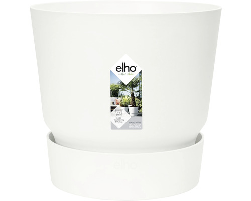 Weißer Blumentopf mit Bewässerungssystem