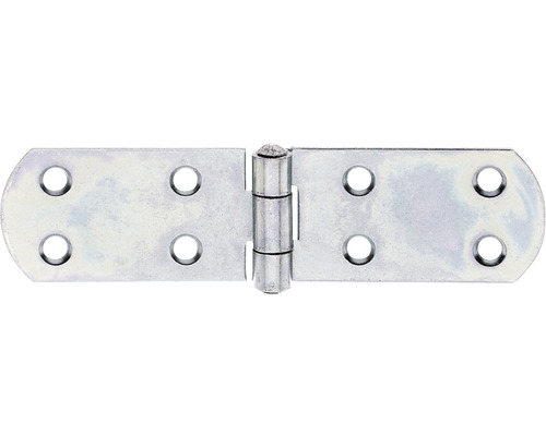 Französisches Kistenband 156x35 mm galv. verzinkt, dickschichtpassiviert 1 Stück Metallscharnier mit abgerundeten Ecken und Befestigungslöchern