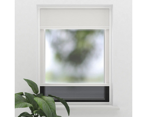 Fenster mit Faltrollo zur Lichtsteuerung