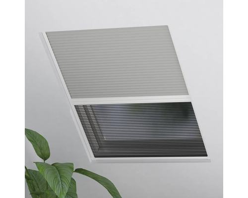 Soluna Dachfenster Insektenschutz Plissee grau 80x120 cm