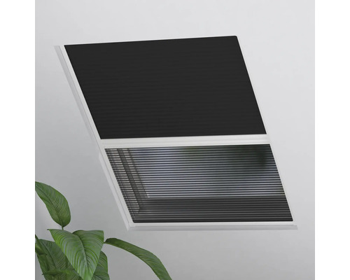 Soluna Dachfenster Insektenschutz Plissee schwarz 80x120 cm