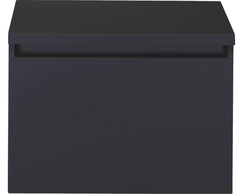 Waschtischunterschrank Sanox Frozen BxHxT 60 x 43 cm x 45 cm Frontfarbe schwarz matt mit Waschtischplatte
