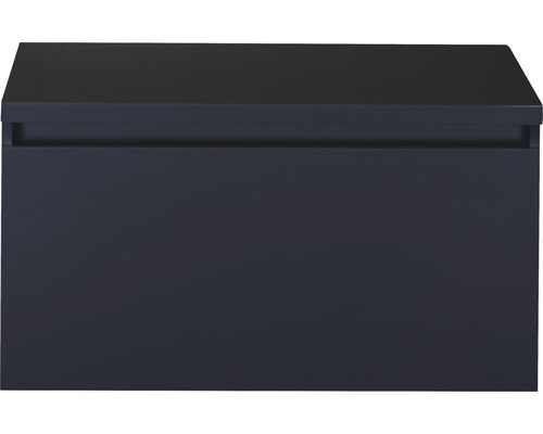 Waschtischunterschrank Sanox Frozen BxHxT 80 x 43 cm x 45 cm Frontfarbe schwarz matt mit Waschtischplatte