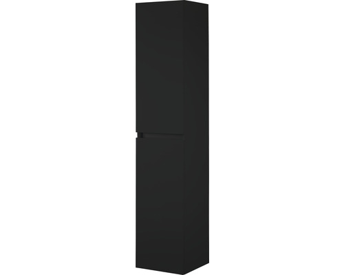 Hochschrank Sanox Frozen BxHxT 35 x 170 x 35 cm Frontfarbe schwarz matt 75110232 Schwarzer Hochschrank für Badezimmer mit Schublade