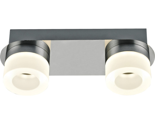 FLAIR LED Deckenleuchte 2-flammig 13W 2x 630 lm 3000 K B 28 cm Azimech chrom Deckenleuchte mit zwei Leuchten