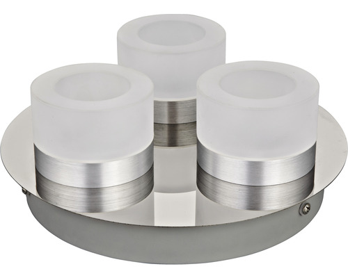 FLAIR LED Deckenleuchte 3-flammig 18W 3x 630 lm 3000 K Ø 24 cm Azimech chrom Deckenleuchte mit drei Lampen aus Glas und Metall