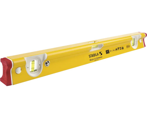 Gelbe Wasserwaage von Stabila mit drei Libellen