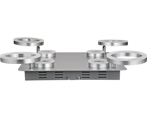 Leuchtenfuß mit sechs Ringen zur Befestigung von Lampenschirmen