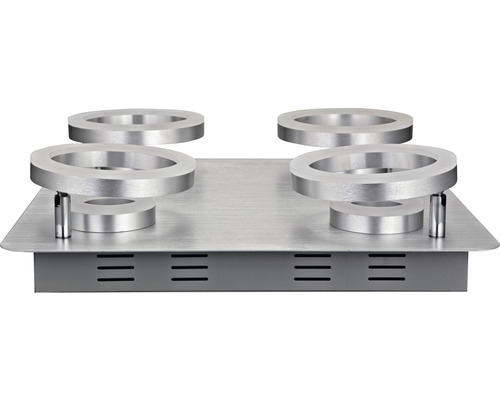 Tischgerät mit vier ringförmigen Halterungen