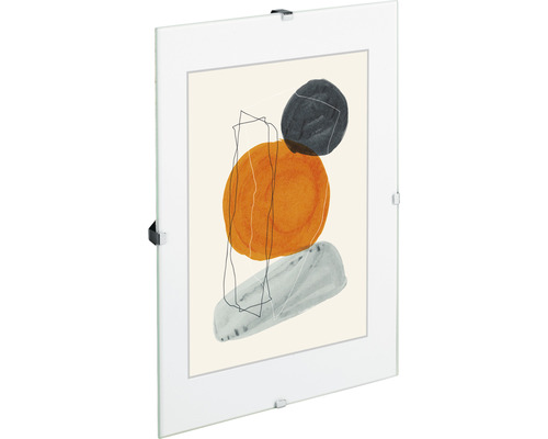 Glasbilderrahmen mit abstraktem Motiv
