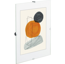 Glasbilderrahmen mit abstraktem Motiv