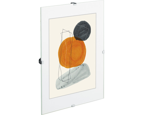 Glasbilderrahmen mit abstraktem Motiv