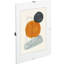 Glasbilderrahmen mit abstraktem Motiv