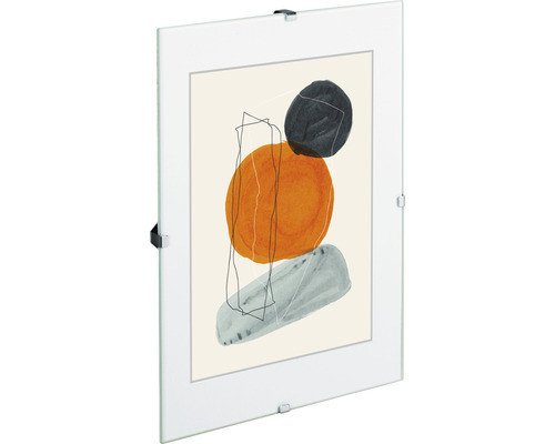 Glasbilderrahmen mit abstraktem Motiv