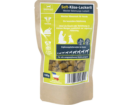 Hundesnack DAUERKAUER Softkäse Leckerli aus Milch 100 g Softkäse Leckerli für Hunde im 100 Gramm Beutel