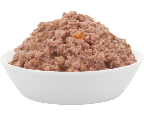 Eine Schale mit Nassfutter für Haustiere