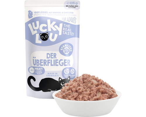 Lucky Lou Katzenfutter Geflügel mit Spargel und Chicorée für erwachsene Katzen