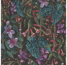 Tapete mit Blumenmuster und Blättern