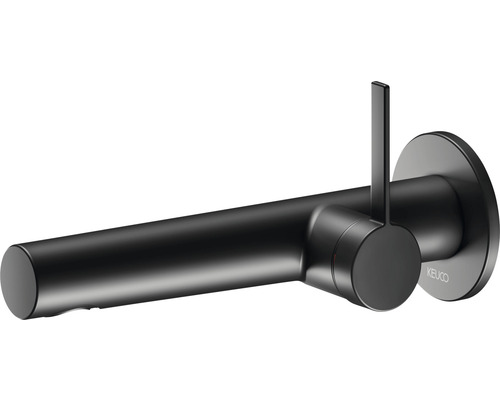 Schwarze Waschtischarmatur zur Wandmontage