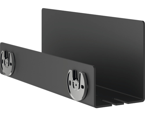 Schwarzes Wandregal mit Befestigung