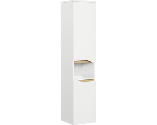 Midischrank Pelipal Quickset 857 BxHxT 30 x 141 cm x 33 cm Frontfarbe weiß glänzend Weißer Badhochschrank mit offenem Fach für Badezimmer
