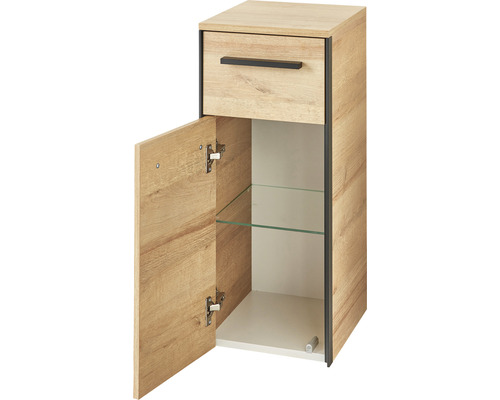 Badezimmerschrank mit Schublade, Tür und Glaseinlegeböden