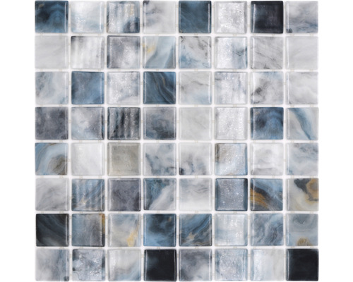 Glasmosaik VP56386PUR Quadrat ECO AIR FORCE 38 PUR 31,6x31,6cm Mosaikfliese mit Steinoptik
