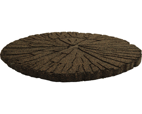 Runde Trittplatte aus Gummigranulat mit Baumscheibenmuster