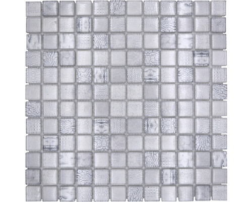 Glasmosaik XCM WL14 Quadrat Crystal Wildlife white 29,8x29,8cm Mosaikfliese aus Glas mit quadratischen Elementen
